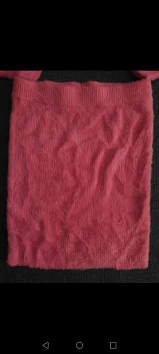 Conjunto top y falda rosa peluche