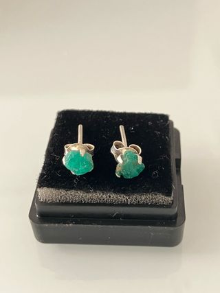 Pendientes Plata Esmeraldas Colombianas