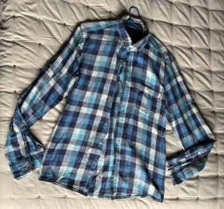 Camisa pull&bear cuadros azul