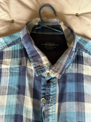 Camisa pull&bear cuadros azul