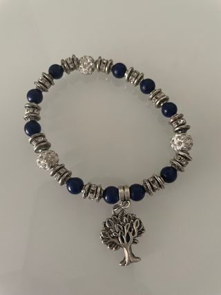 Pulsera elástica árbol plata