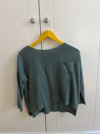 Jersey verde cuello barco