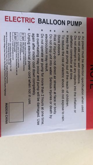 Inflador Eléctrico de Globos
