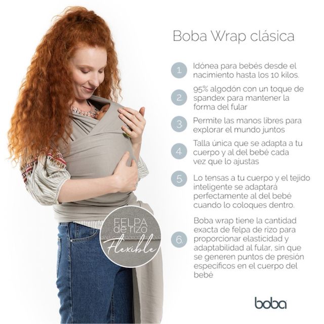 Fular Portabebés Boba Wrap Gris