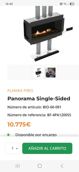 Chimenea bioetanol Planika Pamorama iva incluido