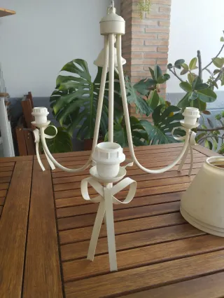 Lámpara de forja blanco roto