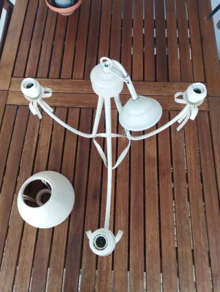 Lámpara de forja blanco roto