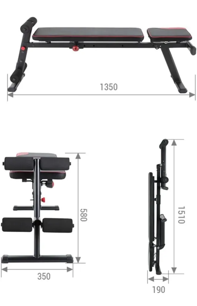 Banco de pesas y abdominales inclinable