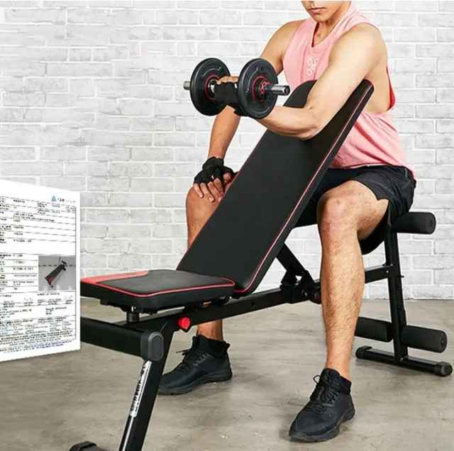 Banco de pesas y abdominales inclinable