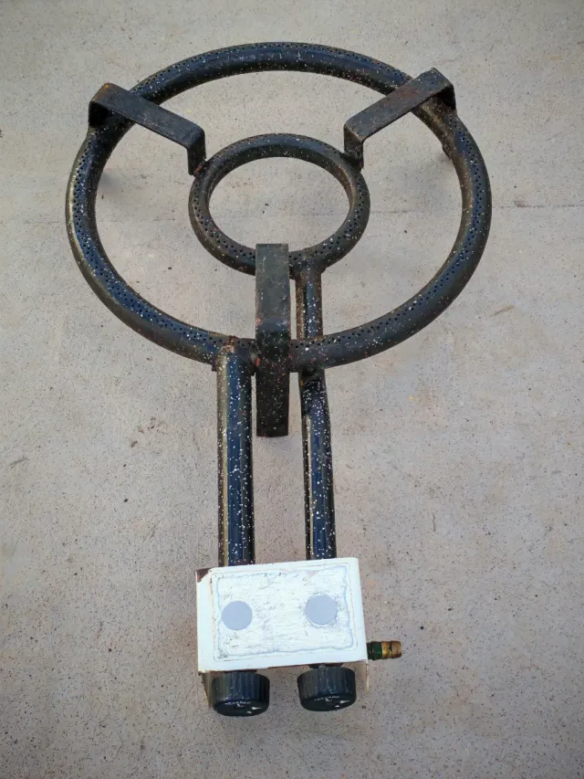 Paellero Gas Butano Metal Negro Naranja