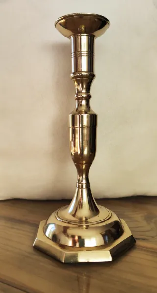 Candelabro Isabelino Antiguo Dorado