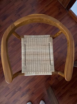 Sillas de comedor de madera y ratán