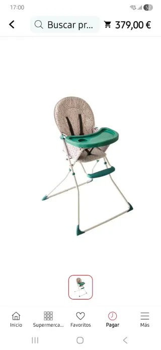 Trona de bebé plegable,  blanca