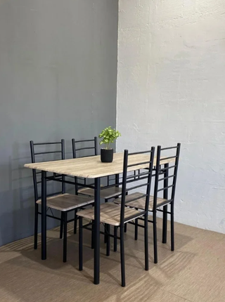 MESA + 4 SILLAS MADERA Y FORJA SONOMA