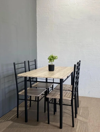 MESA + 4 SILLAS MADERA Y FORJA SONOMA