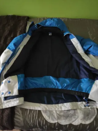 Chaqueta de esquí hombre azul y blanco talla xs