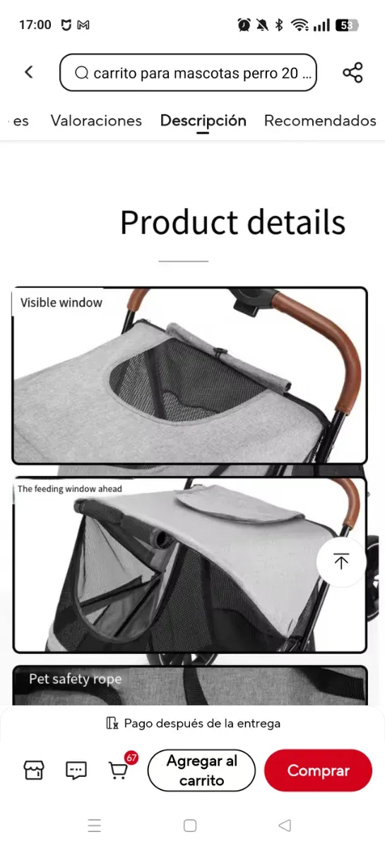 Carrito para perro mediano-grande Negociable