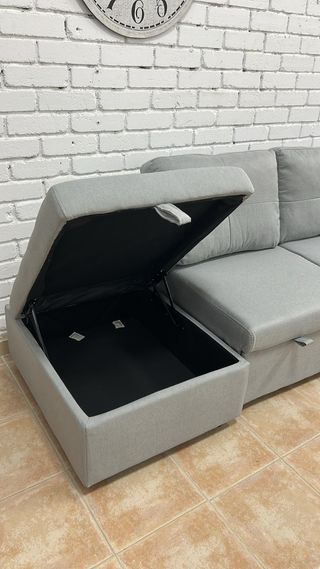 ¡NUEVO! Sofá cama rinconera con arcon + 2 puff