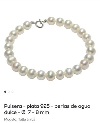Pulsera Plata 925 Perlas Agua Dulce 7-8mm