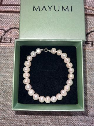 Pulsera Plata 925 Perlas Agua Dulce 7-8mm