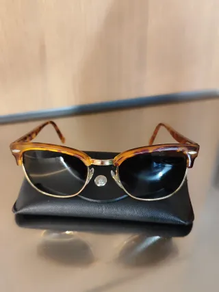 Occhiali da sole Clubmaster marroni e oro