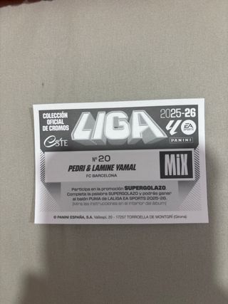 Cromo Pedri & Lamine Yamal 25/26