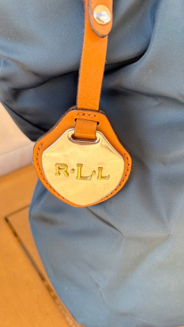 Bolso shopper Ralph Lauren azul y marrón