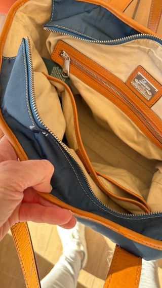 Bolso shopper Ralph Lauren azul y marrón