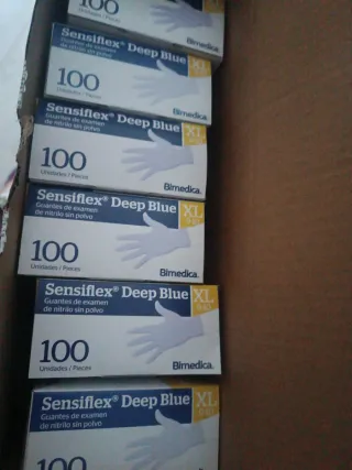 Lote 6 cajas Guantes de nitrilo Sensiflex Deep Blu