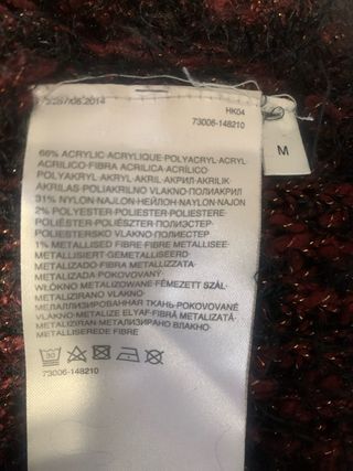 Jersey de punto  granate, muy agradable. Talla M/L