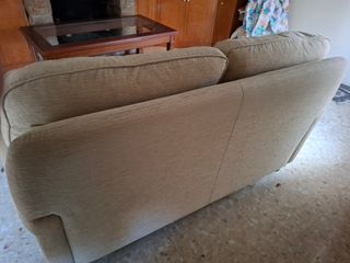 Sofá de 2 plazas beige tela