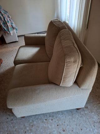 Sofá de 2 plazas beige tela