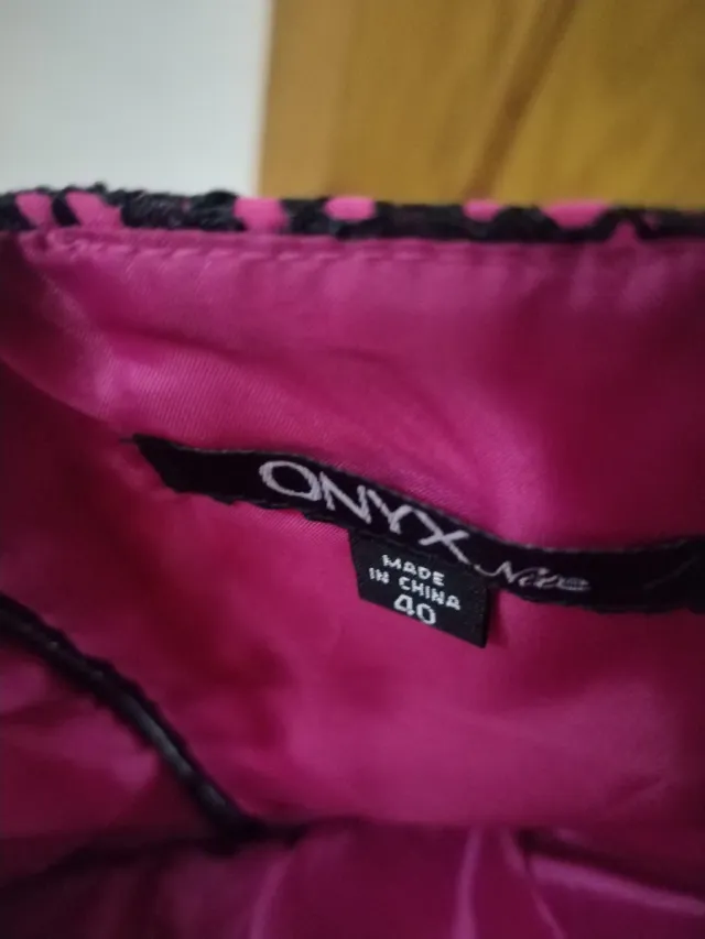 Vestido fiesta talla 40 fucsia y negro