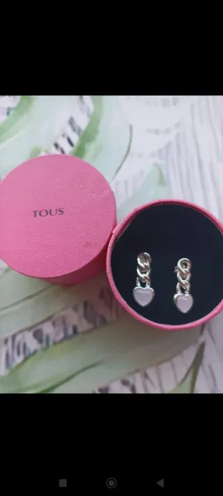 Pendientes Tous Corazón Rosa y Plata