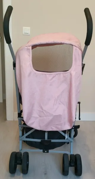 Silla de paseo bebé rosa y gris