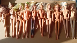 Bambole tipo Barbie, lotto misto di 10 pezzi