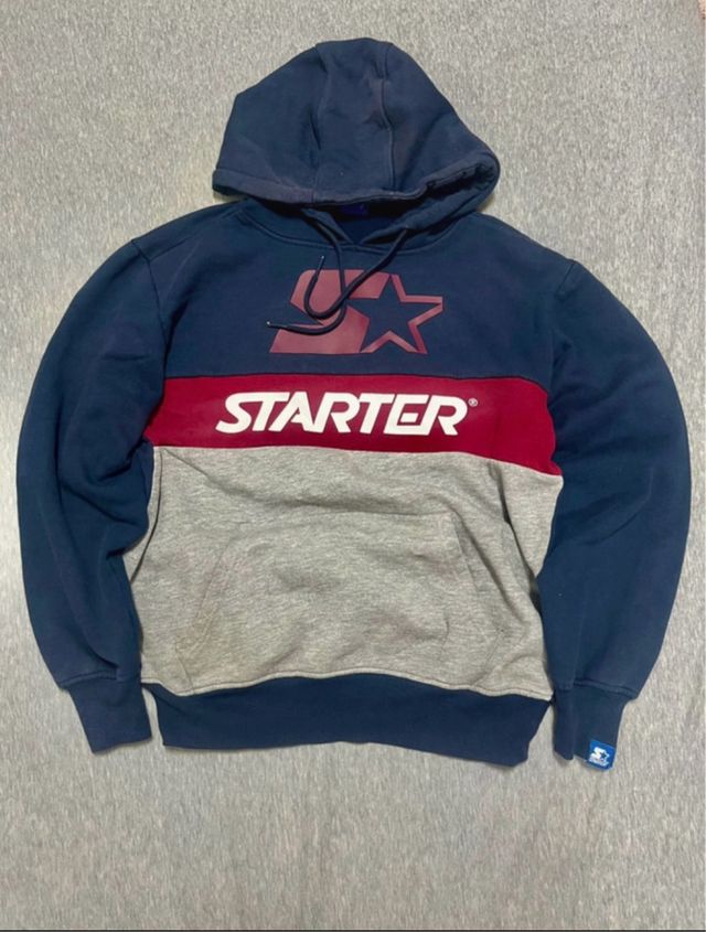 Sudadera Starter Talla L Azul y Gris