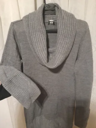 Vestido H&M Gris Manga Larga