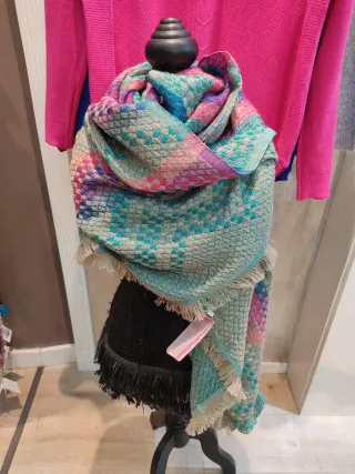 Bufanda Del Carmen 50% Lana 50% Algodón