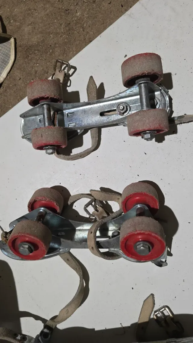 Patins de rodas vintage com bolsas