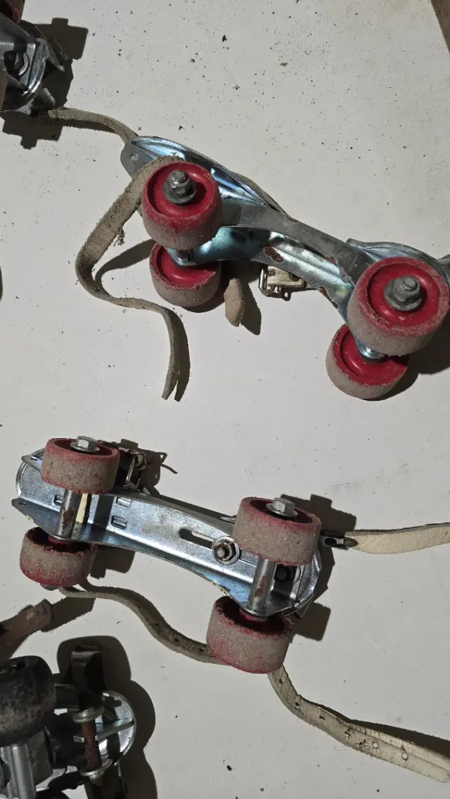 Patins de rodas vintage com bolsas