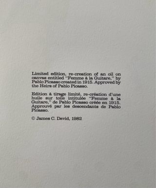 Litografía de PABLO PICASSO