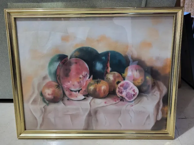 Cuadro Bodegón Pastel Frutas