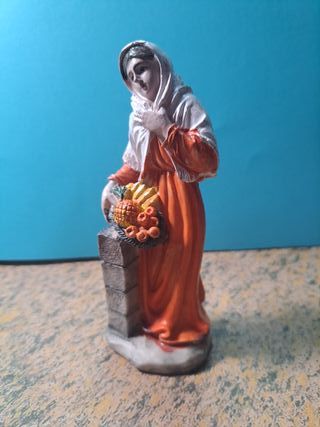 Figura Belén Mujer con Cesta Frutas