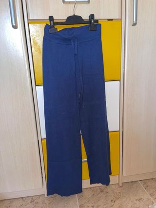 Pantalones de punto azul