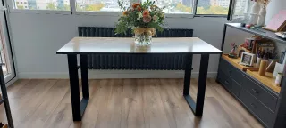 Mesa comedor madera y metal