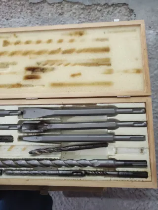 Caja Madera Brocas Taladro Percutor