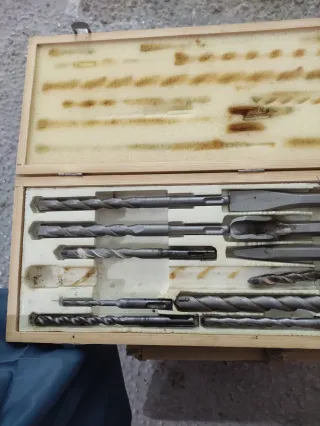 Caja Madera Brocas Taladro Percutor