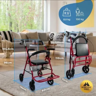 Andador-Silla Mobiclinic Rollator Colon Burdeos