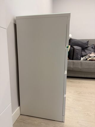 Cómoda (con cristal) Ikea Malm 4 cajones blanca
